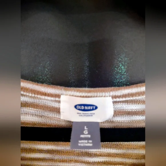 3/$30 Old Nay brown/white striped sweater, size large - Picture 2 of 2
